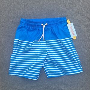 NWT Boys' Striped Swim Trunks - Cat & Jack Blue size 4/5